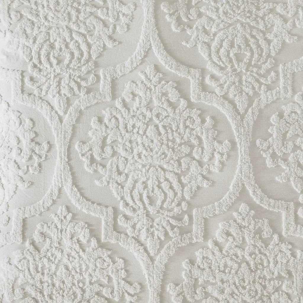 King/Cal King 3 Piece Tufted Cotton Chenille Damask Duvet Cover Set by HouseOfZazla