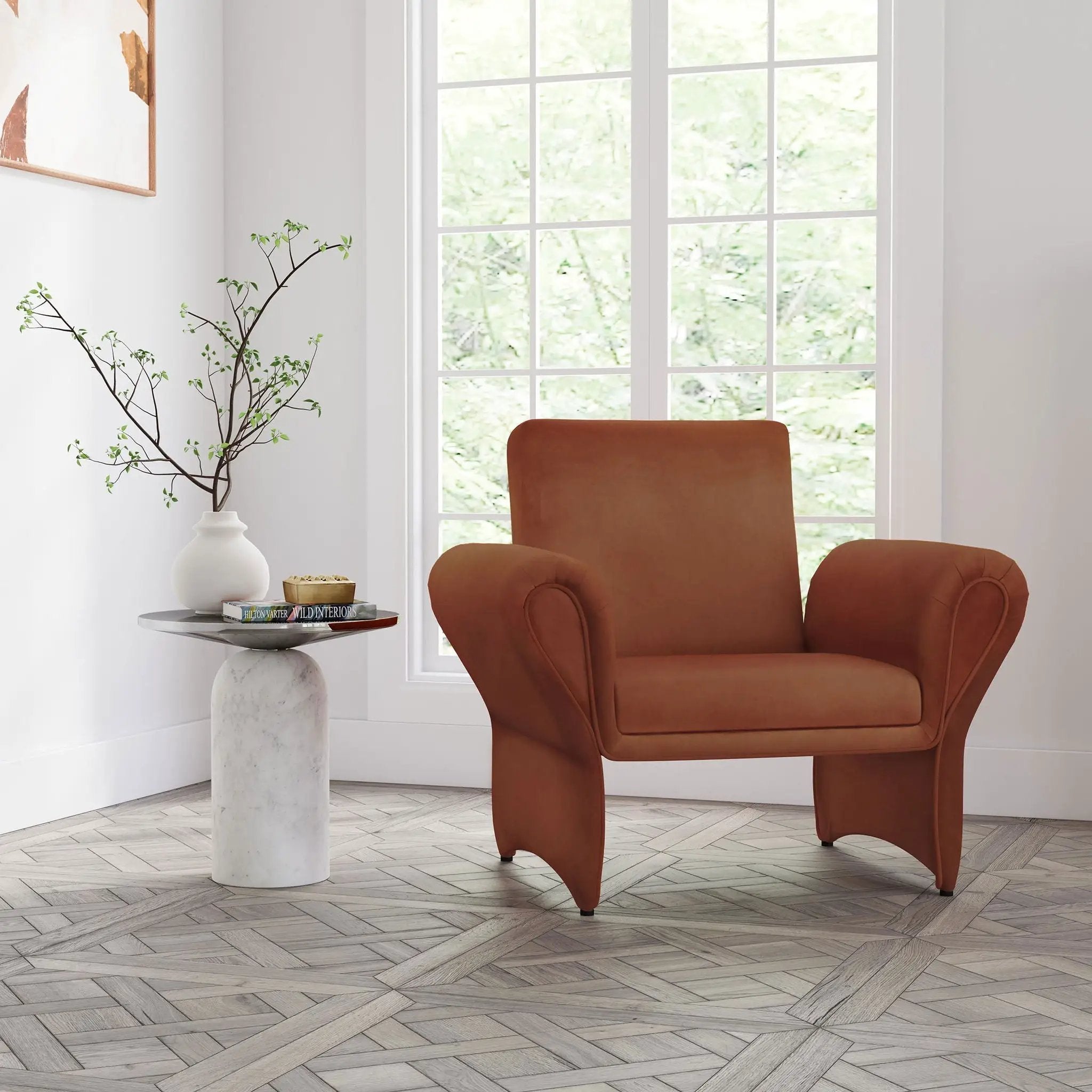 Whitney - Accent Armchair - Rusty Orange by HouseOfZazla