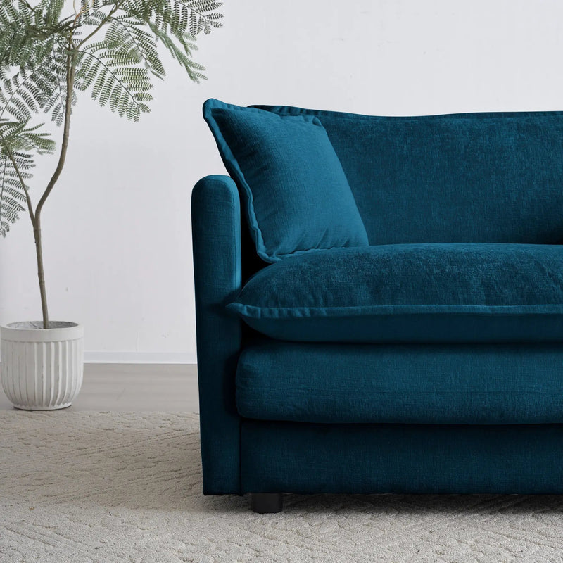 2-Piece Living Room Sofa Set in Blue Chenille by HouseOfZazla