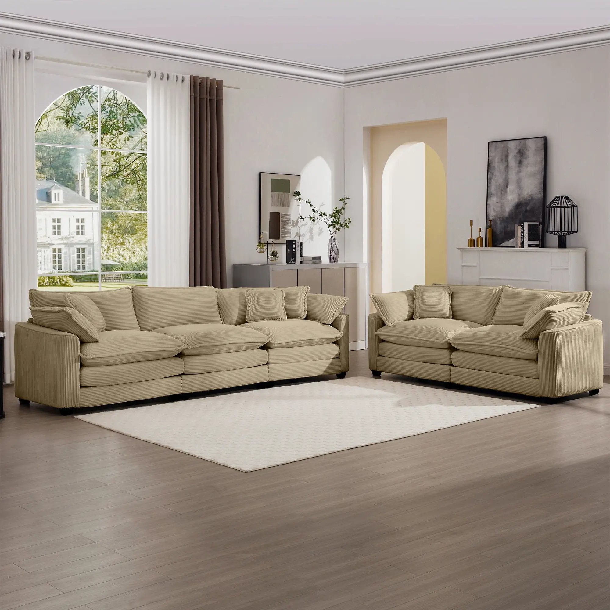 Elegant Oversized Sectional Sofa Set With Deep Seats And Flexible Layout by Unique Piece Furniture