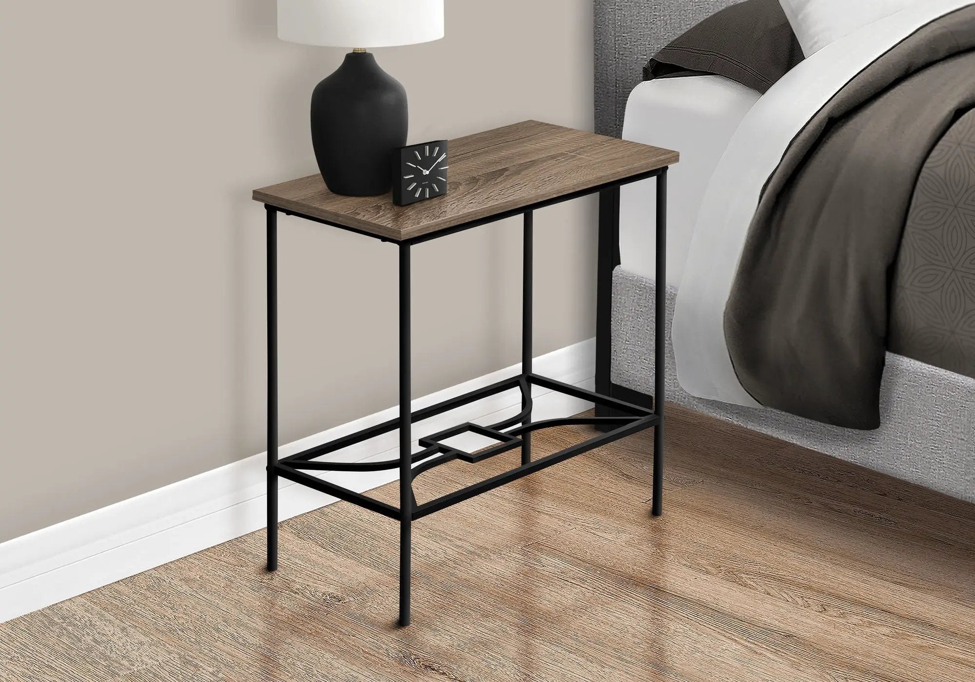 Accent Side Table, Narrow, Small, 2 Tier, Elegant Design by HouseOfZazla