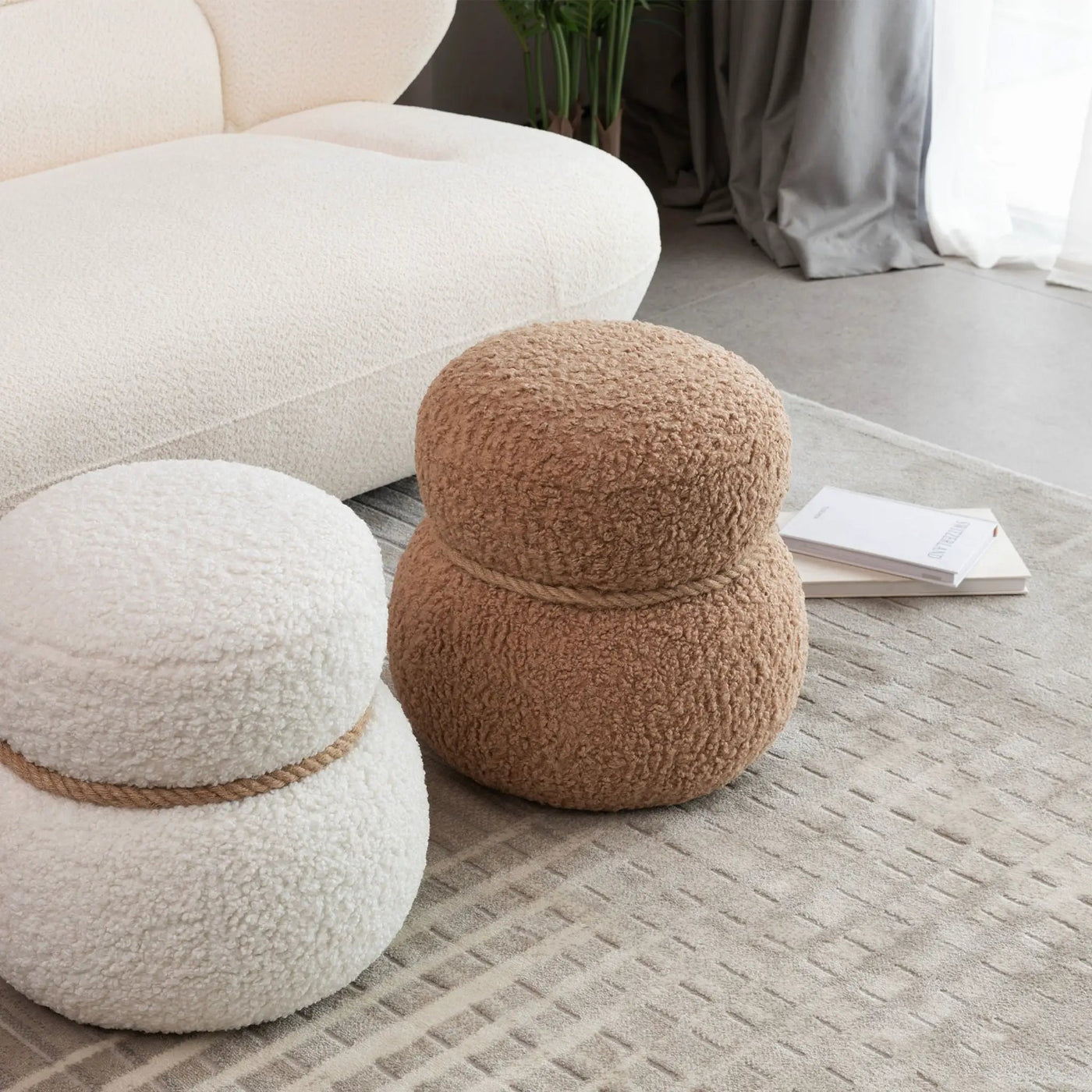 Snowman Stool With Cushion And Solid Wood Frame by HouseOfZazla