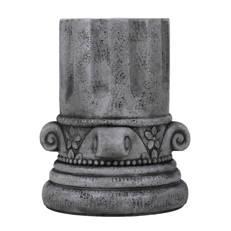 Outdoor End Table, Round Side Table For Patio And Garden - Antique Gray