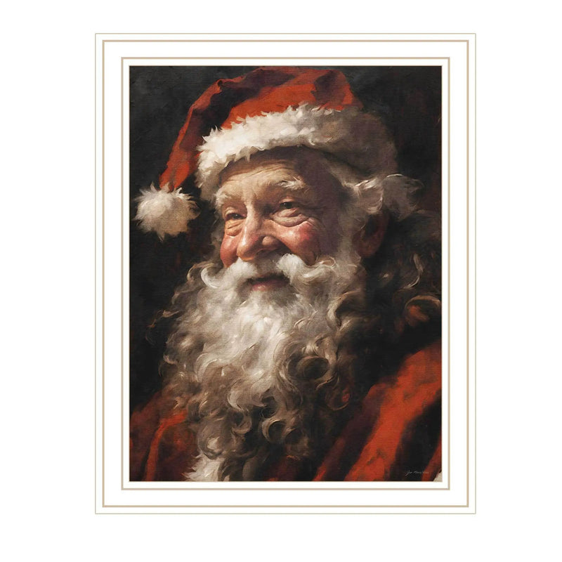 Trendy Decor 4U Papa Noel White Framed Wall Art for Living Room by HouseOfZazla