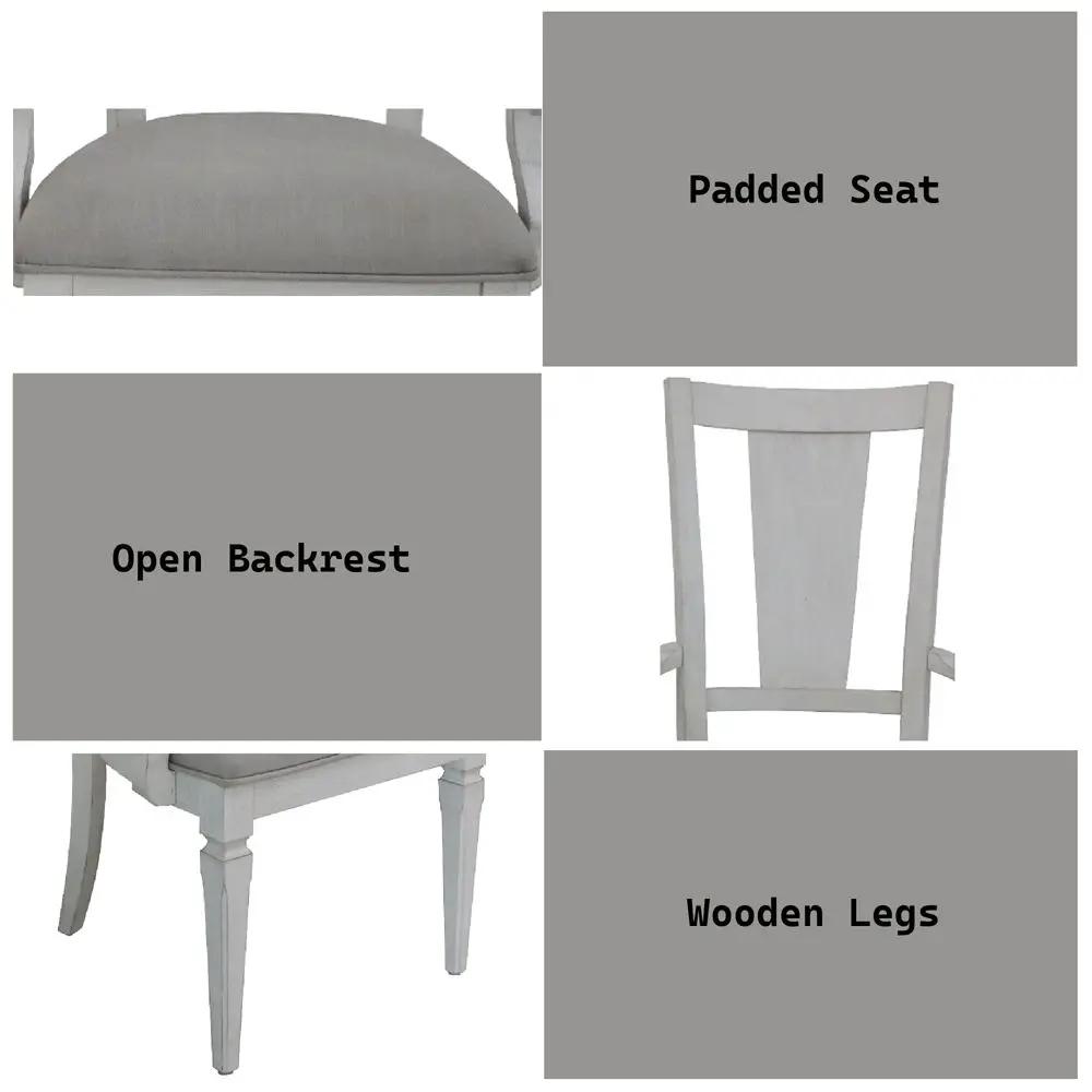 Katia - Arm Chair (Set of 2) - Light Gray Linen & Weathered White by Unique Piece Furniture