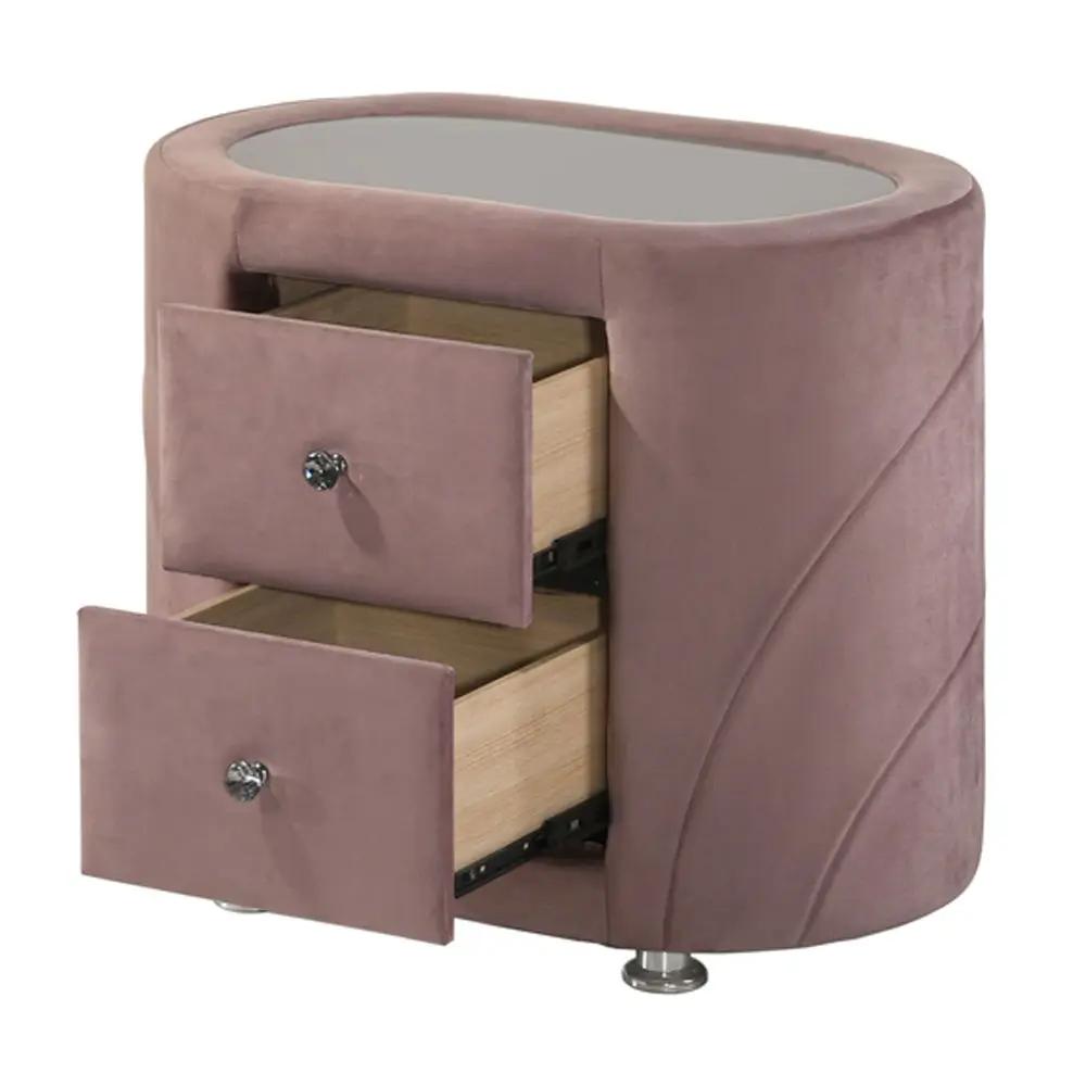 Salonia - Nightstand - Pink Velvet by Unique Piece Furniture