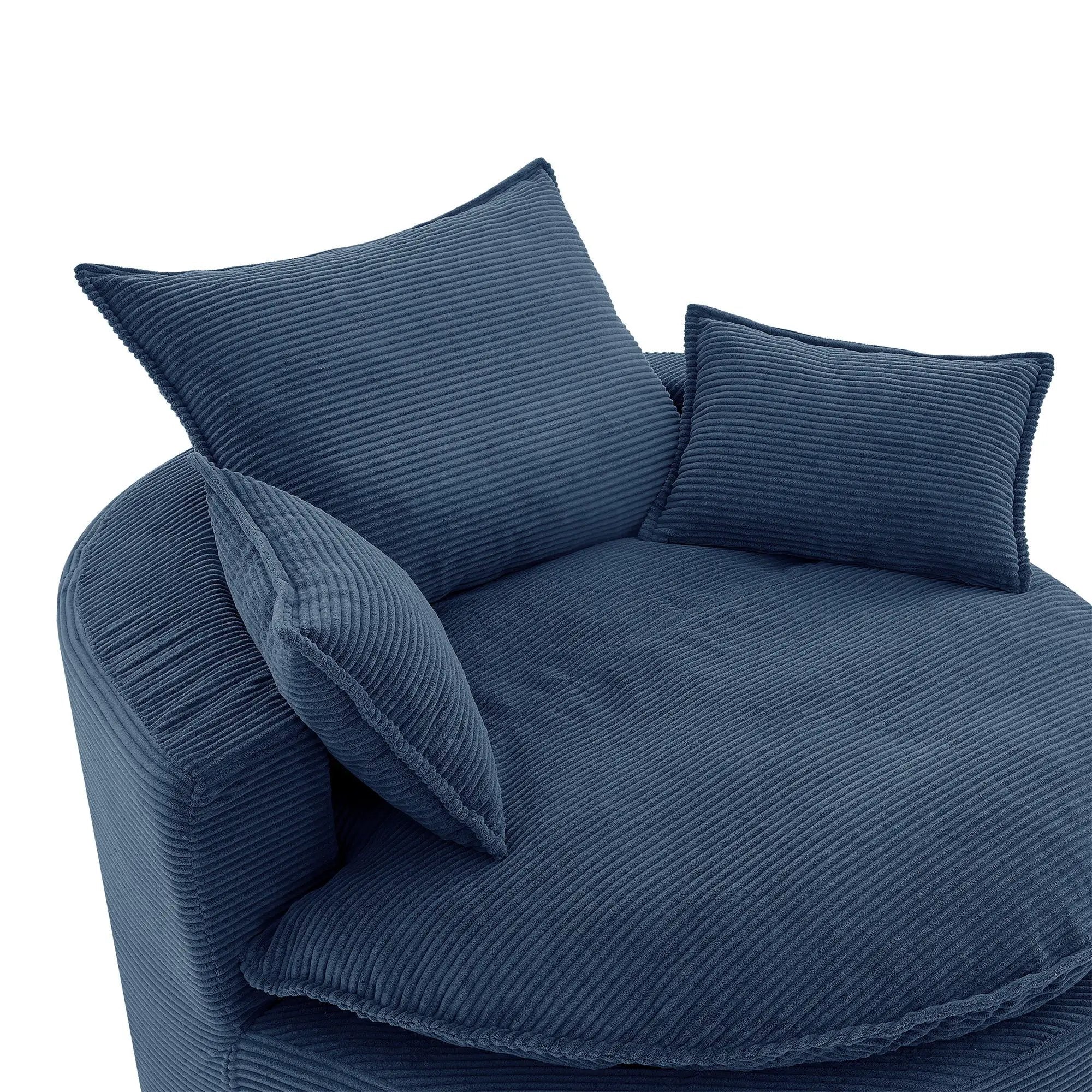 360° Swivel Accent Barrel Chair With Dual Layer Cushion And 3 Removable Pillows by HouseOfZazla