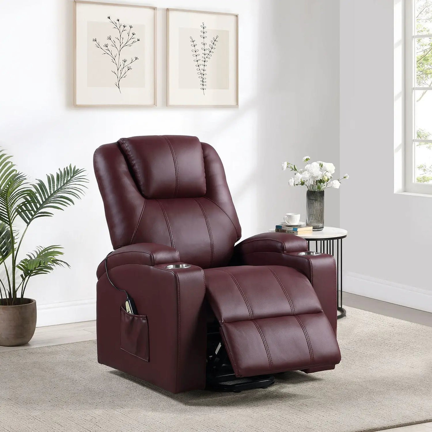 Macklin - Power Lift Massage Recliner With Heat And Dual Cupholders by HouseOfZazla