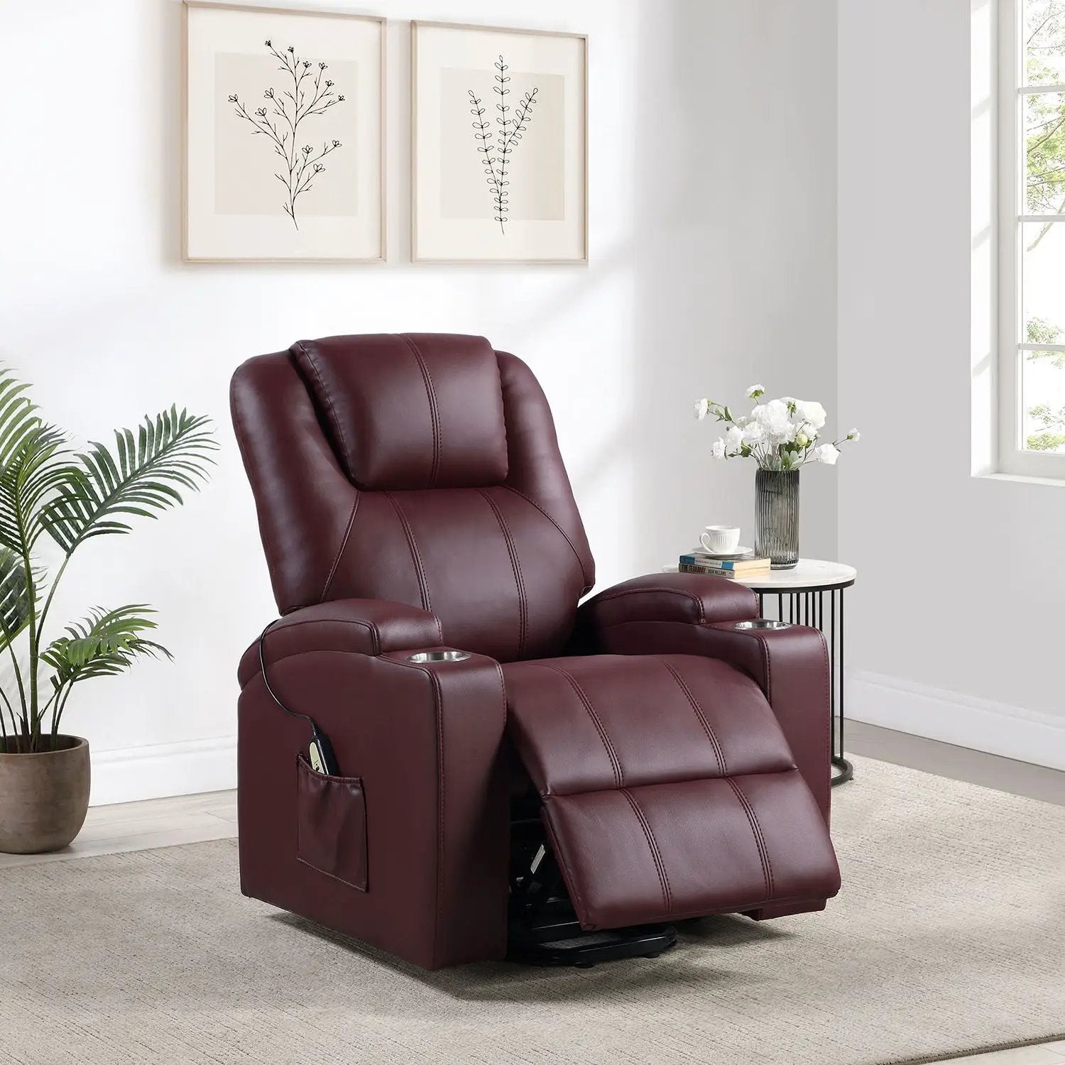 Macklin - Power Lift Massage Recliner With Heat And Dual Cupholders by HouseOfZazla