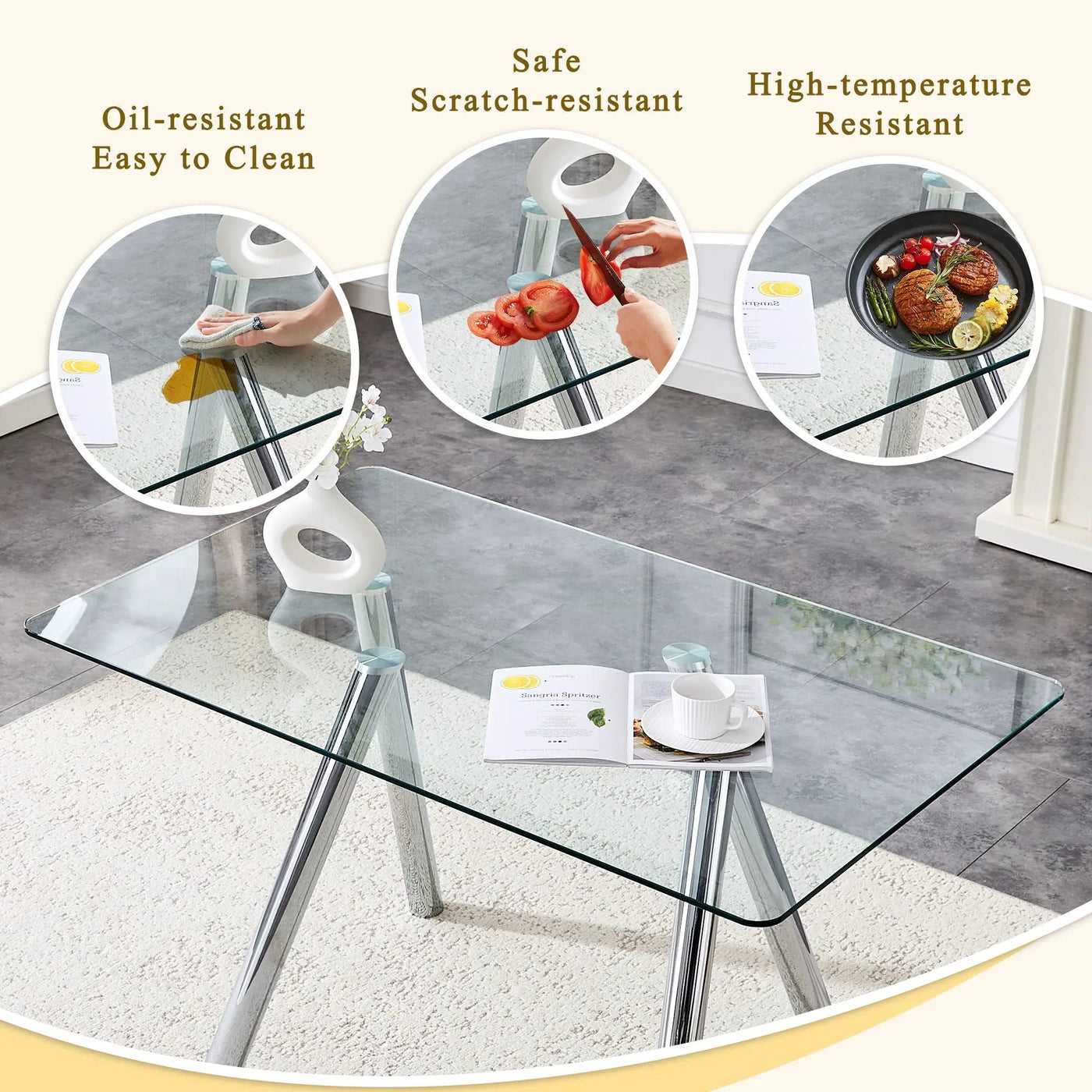 Dining Table With Transparent Surface by HouseOfZazla