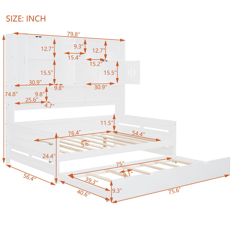 Daybed With All-In-One Cabinet And Shelf by HouseOfZazla