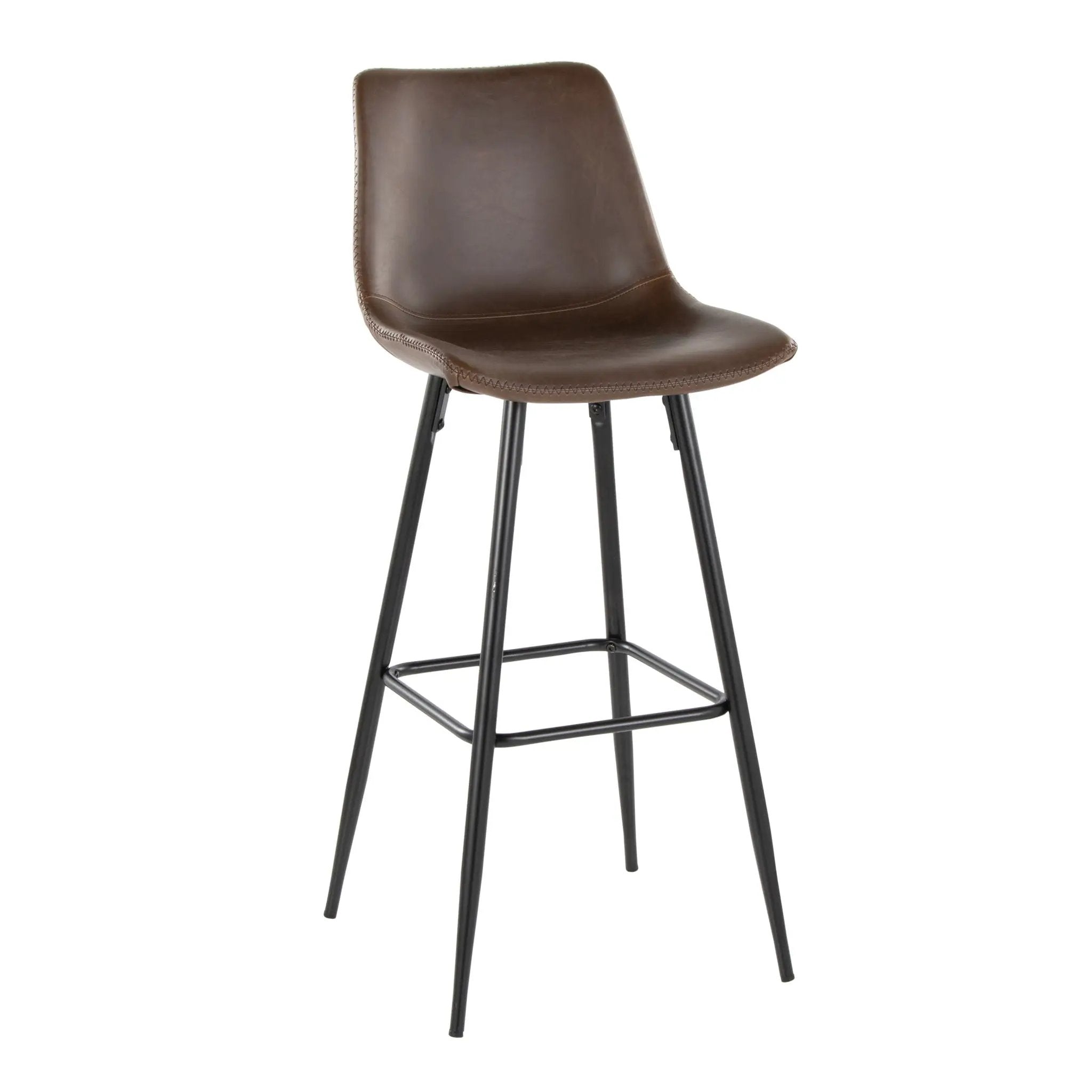 Durango - Industrial / Urban Fixed Height Barstool Square Footrest (Set of 2) - Black / Espresso by Unique Piece Furniture