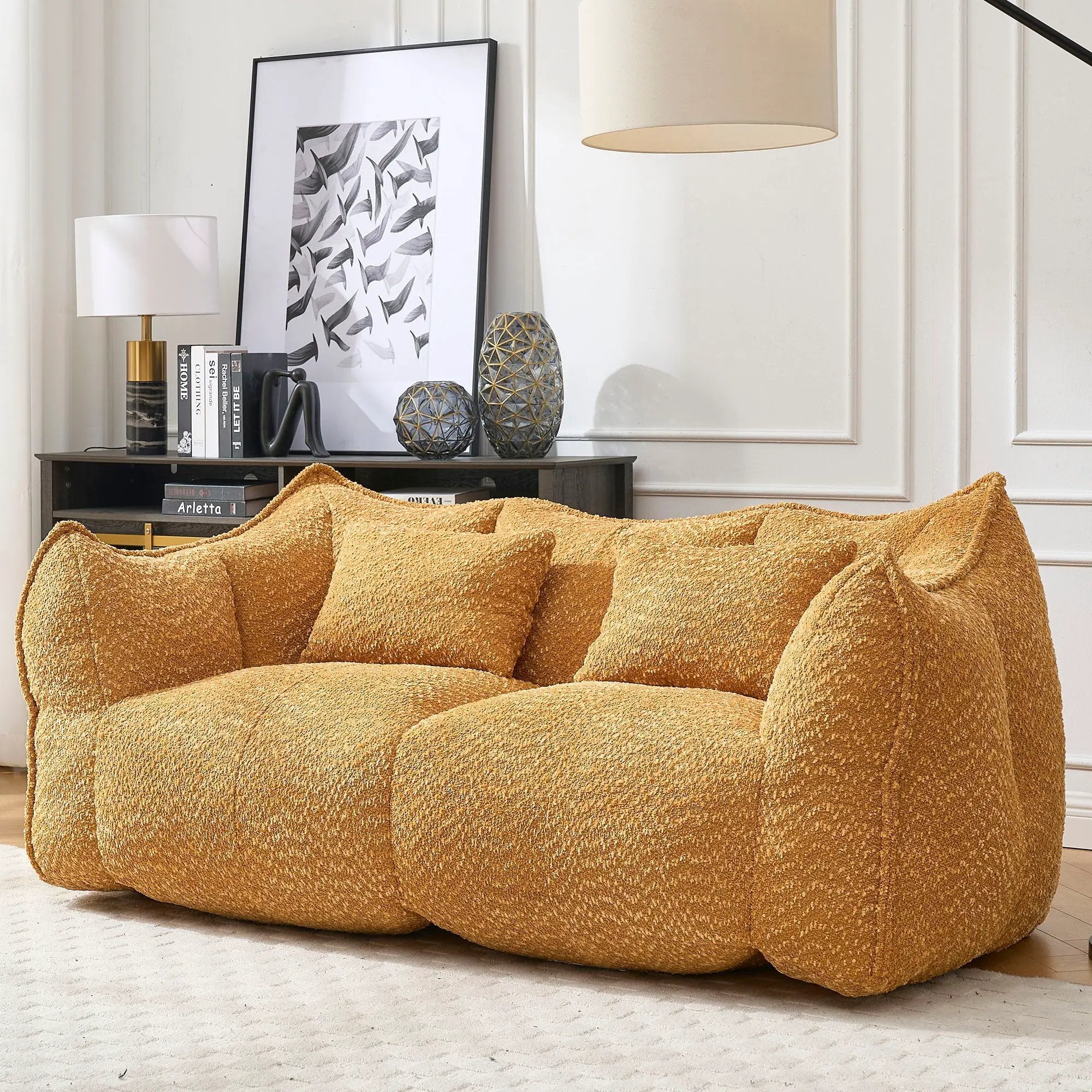 Comfortable Dual Beanbag Chair With High Resilience Foam Core For 2 People by HouseOfZazla