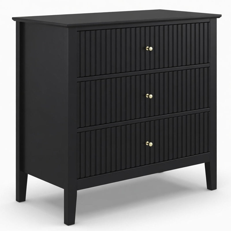 Fluted 3 Drawer Nightstand With Soft Close Slides by HouseOfZazla