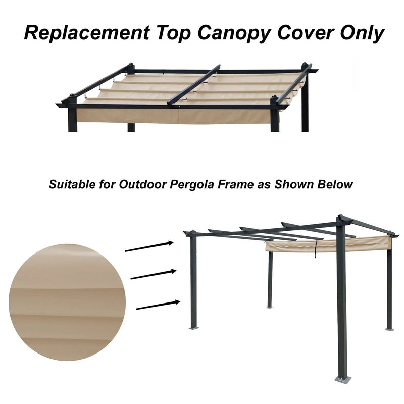 Replacement Canopy Top Cover Fabric For Outdoor Patio Retractable Pergola Sun-Shelter Canopy by Unique Piece Furniture
