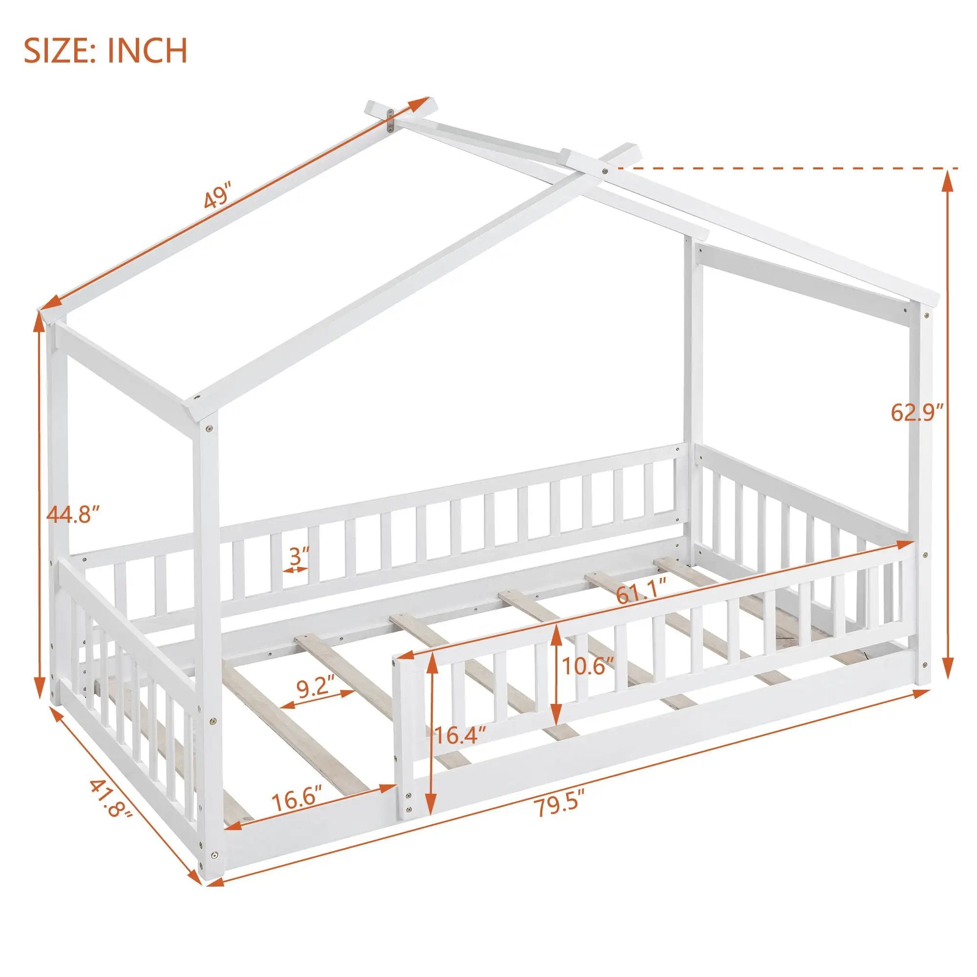 Bed House Bed Frame With Fence
