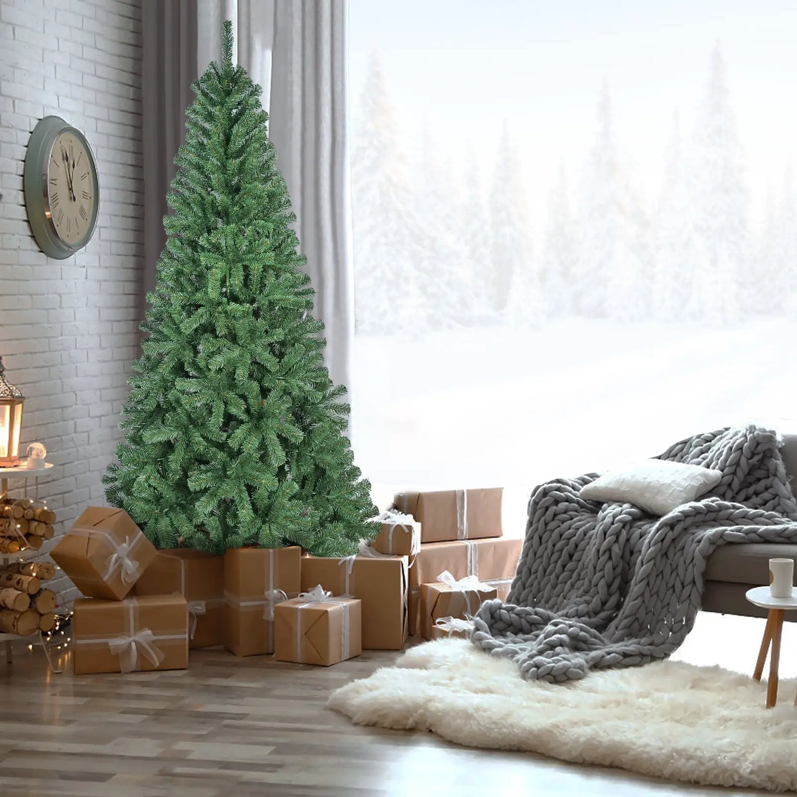 8FT Artificial Christmas Tree with 1136 PVC Tips by HouseOfZazla