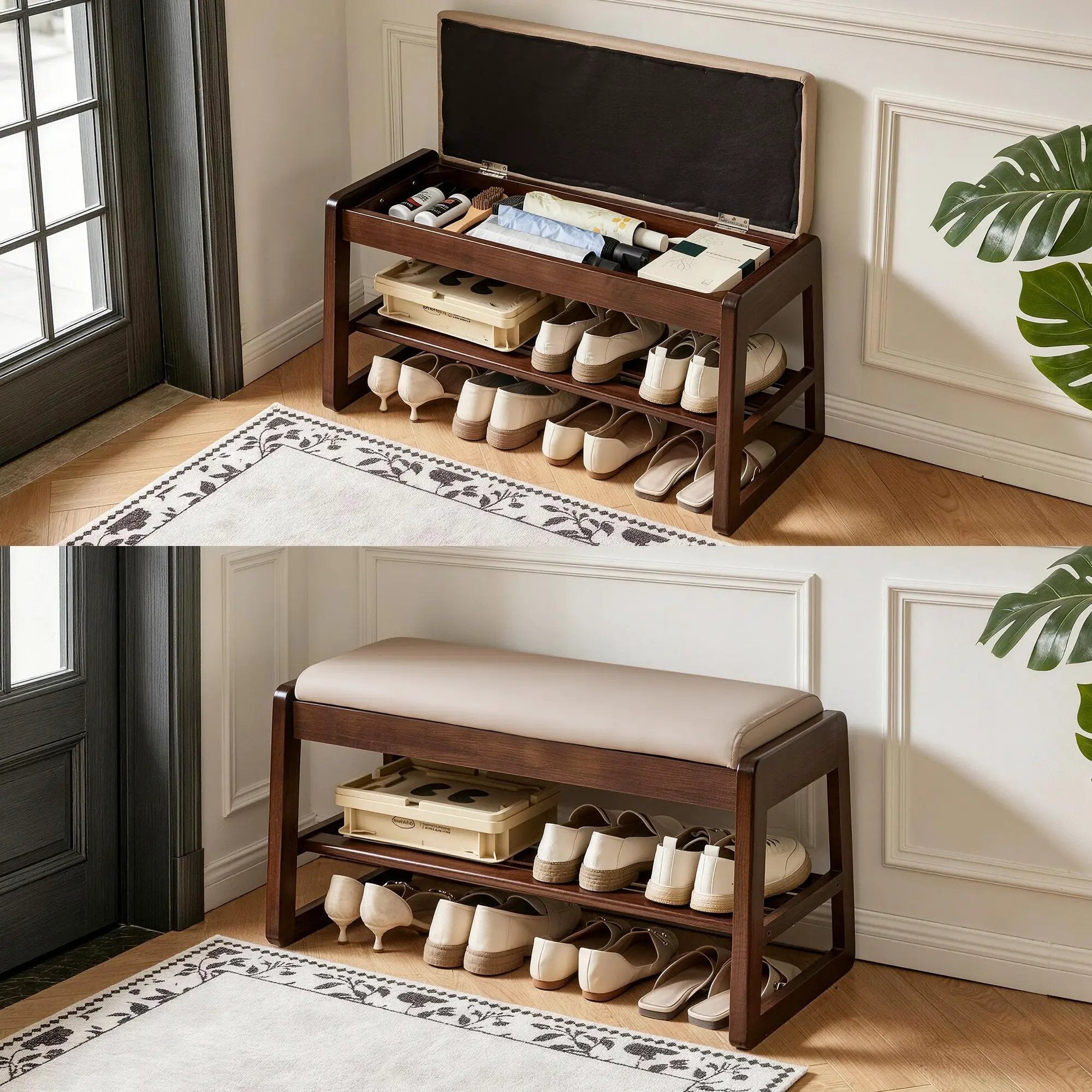 Wood Shoe Storage Bench by HouseOfZazla