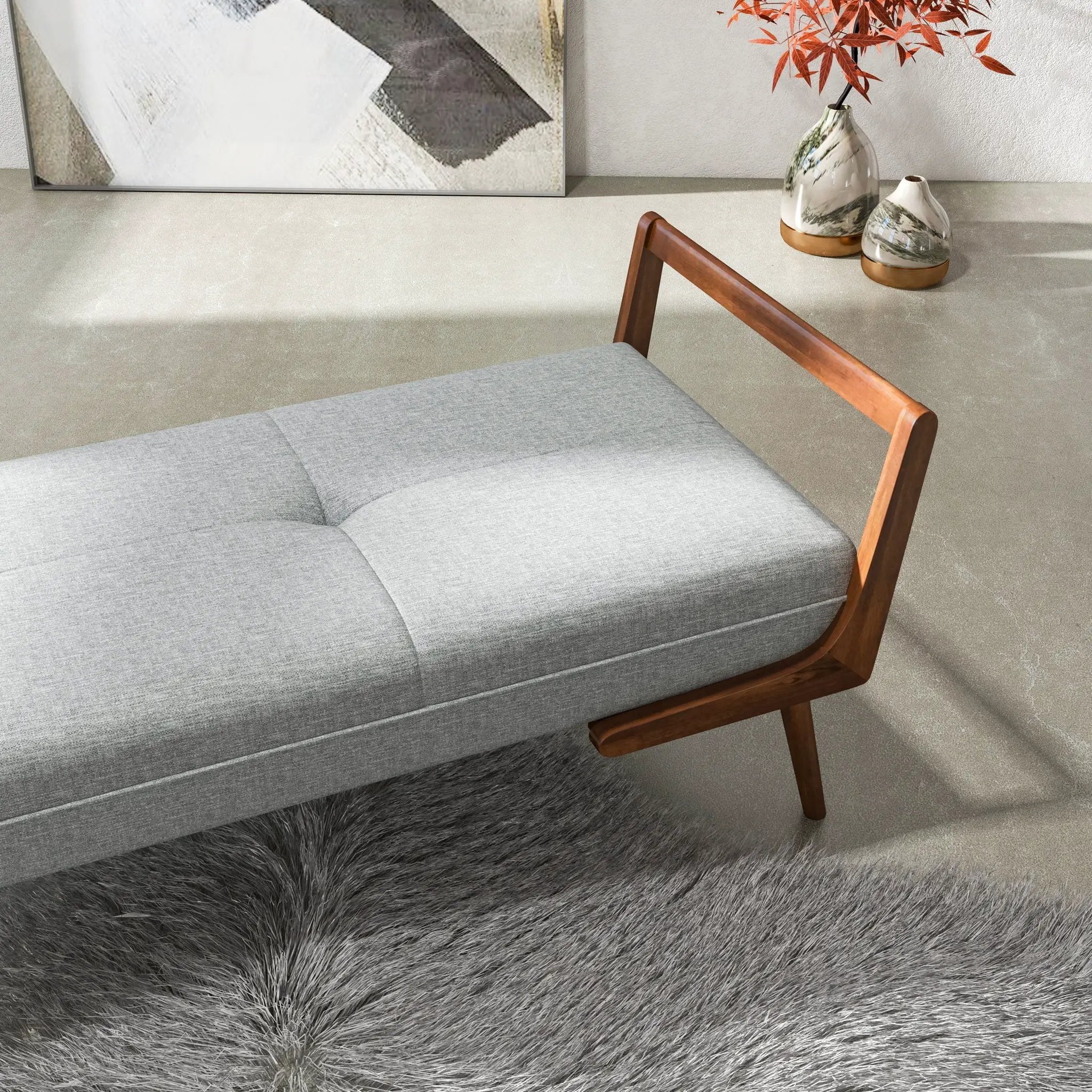 Cora - Bench - Gray by Unique Piece Furniture