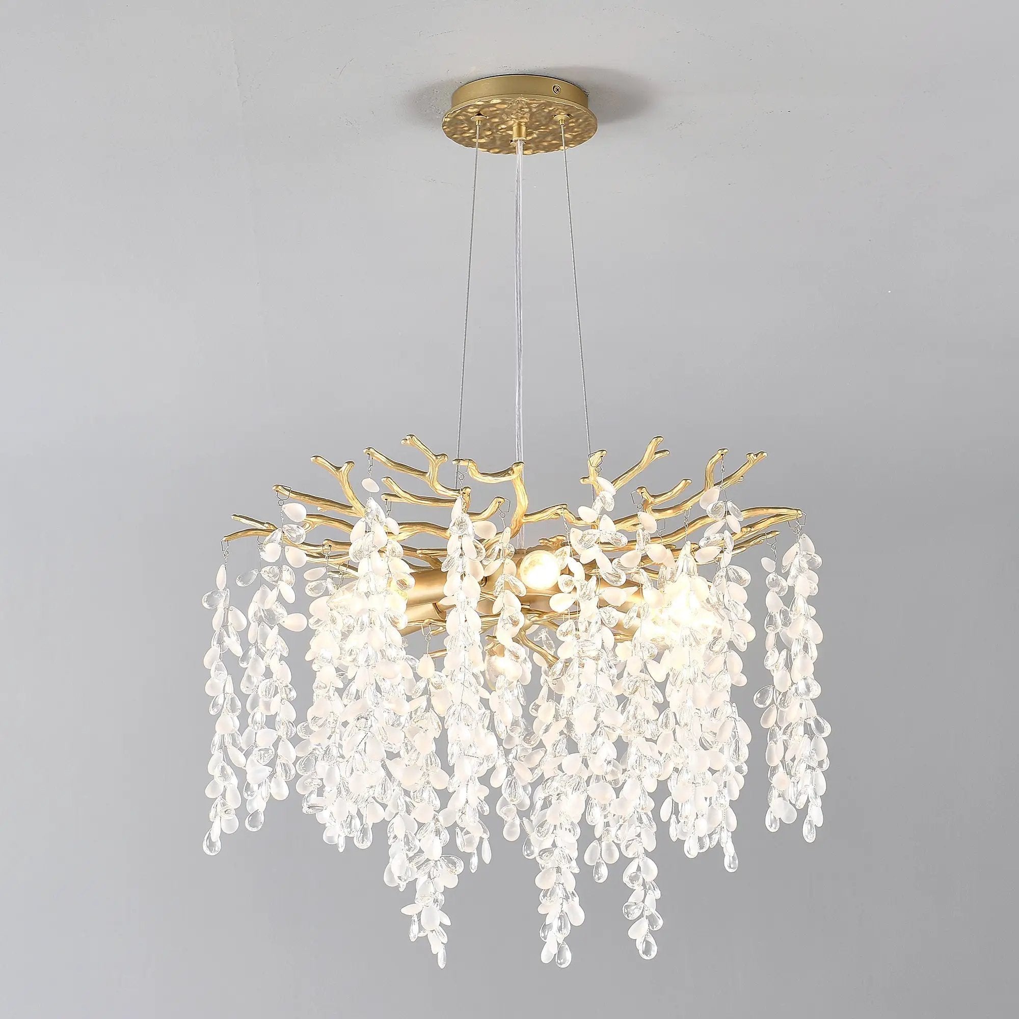 6-Light Chandelier Crystal Ceiling Lamp in Gold by HouseOfZazla