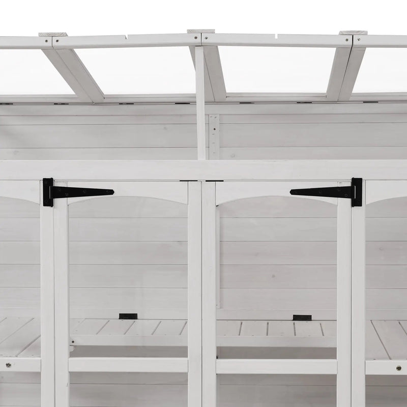 TOPMAX 78-Inch Wooden Greenhouse with Skylights and Folding Shelves by HouseOfZazla