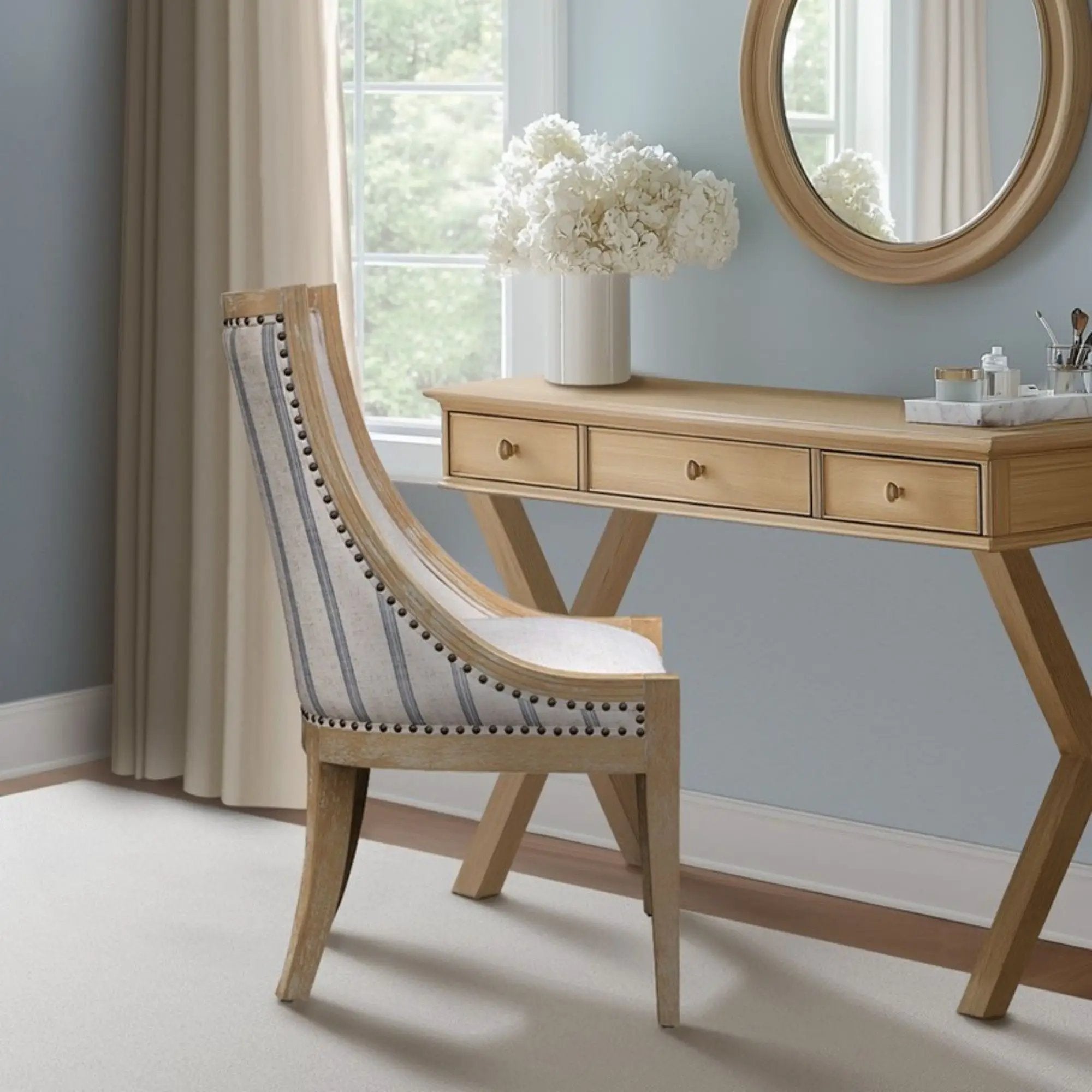 Upholstered Dining Chair With Nailhead Trim by HouseOfZazla