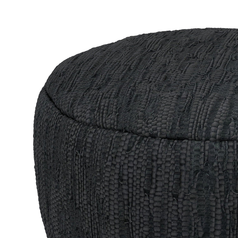 Fredrik - Round Pouf - Black by HouseOfZazla