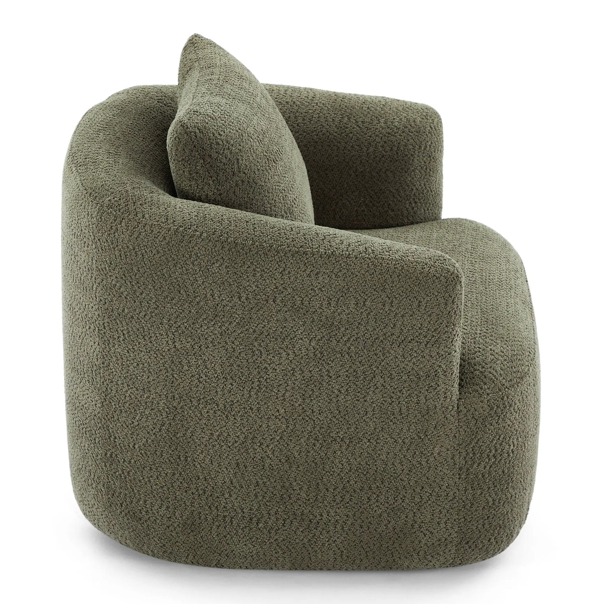 360° Swivel Barrel Sofa Chair With Throw Pillow, Upholstered Accent Chair by HouseOfZazla
