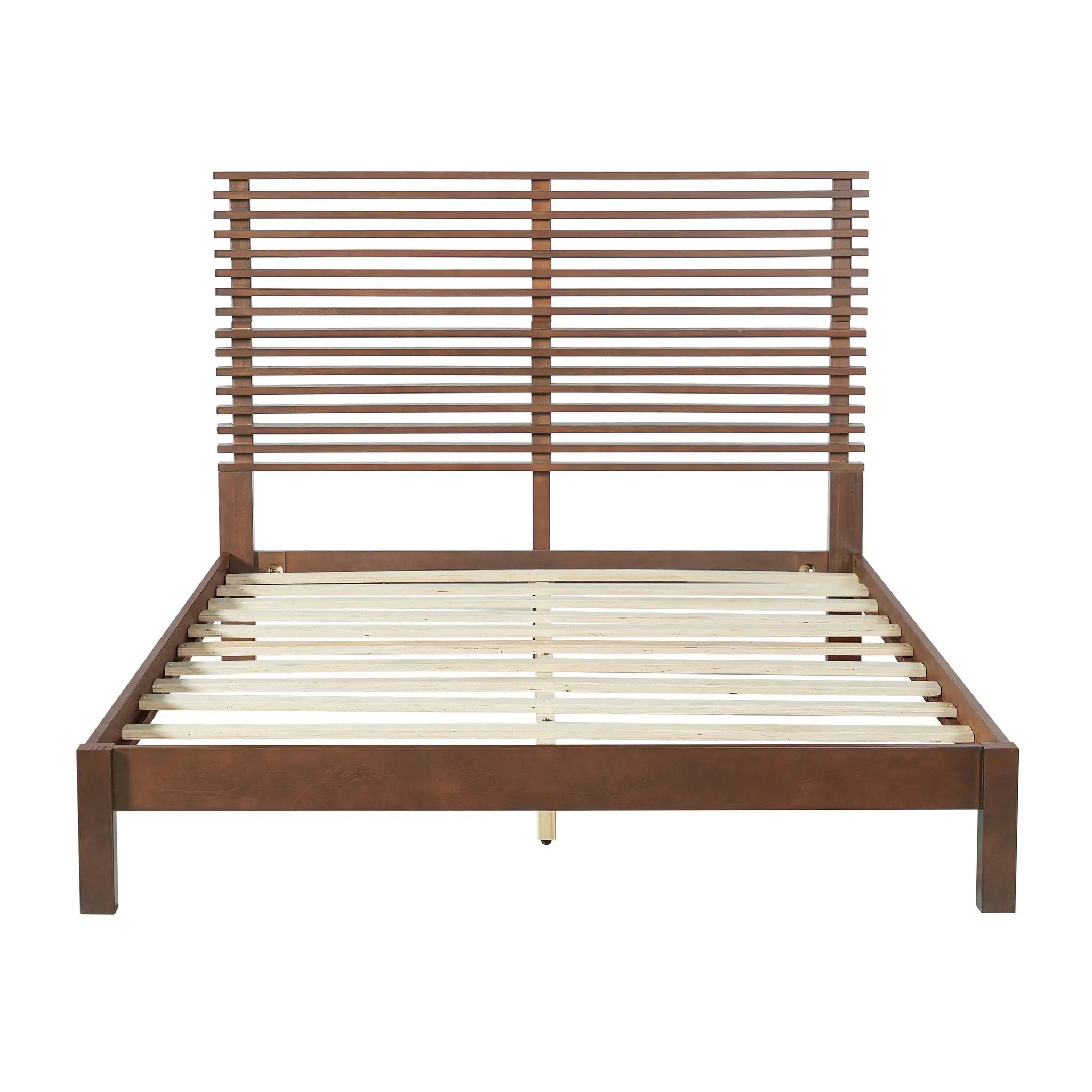 Premium Solid Wood Queen Size Platform Bed Frame by HouseOfZazla