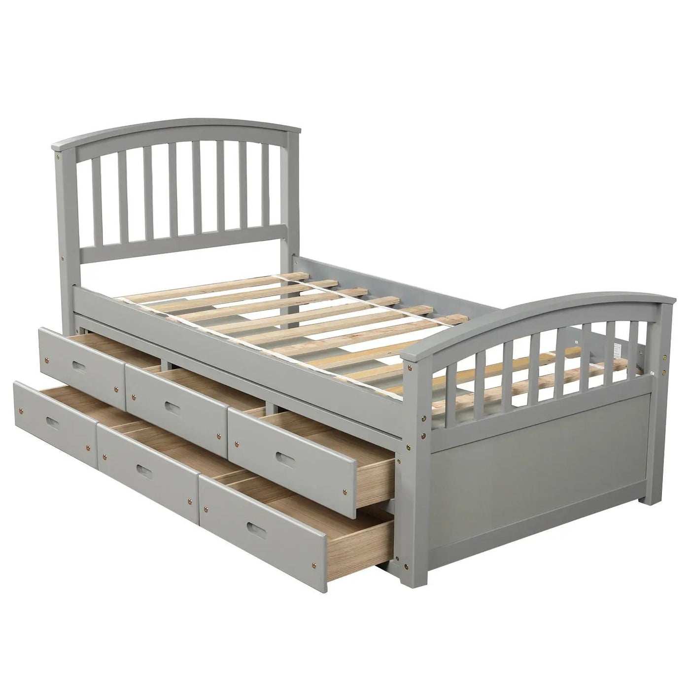 Platform Storage Bed Solid Wood Bed With 6 Drawers by HouseOfZazla