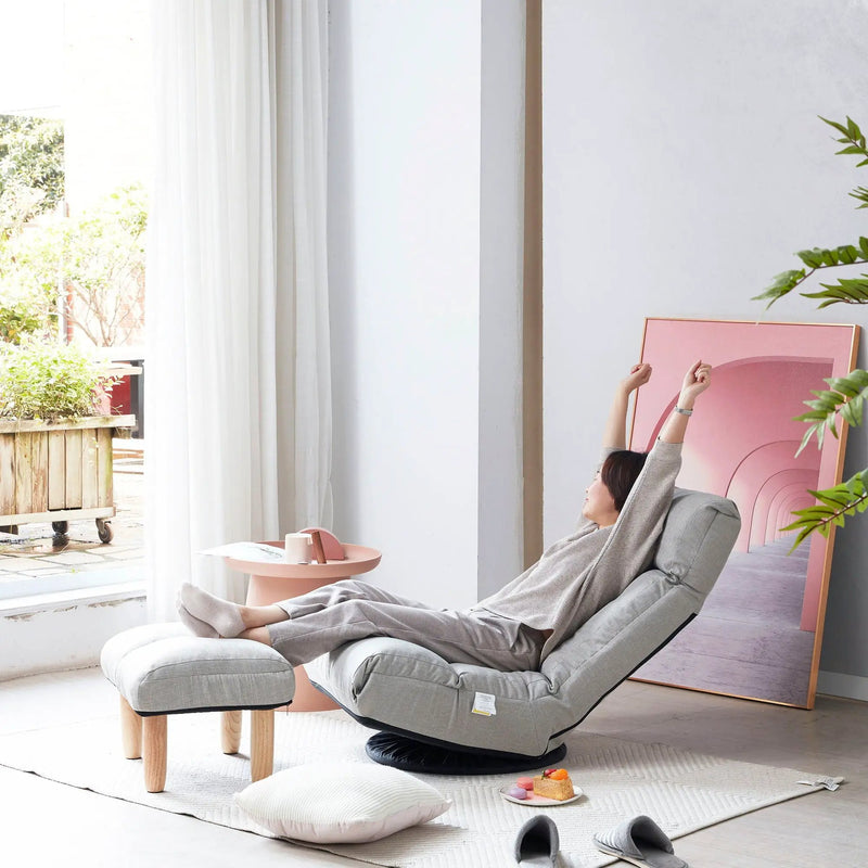 Adjustable Japanese Reclining Floor Chair Sofa With Metal Frame For Living Room by HouseOfZazla