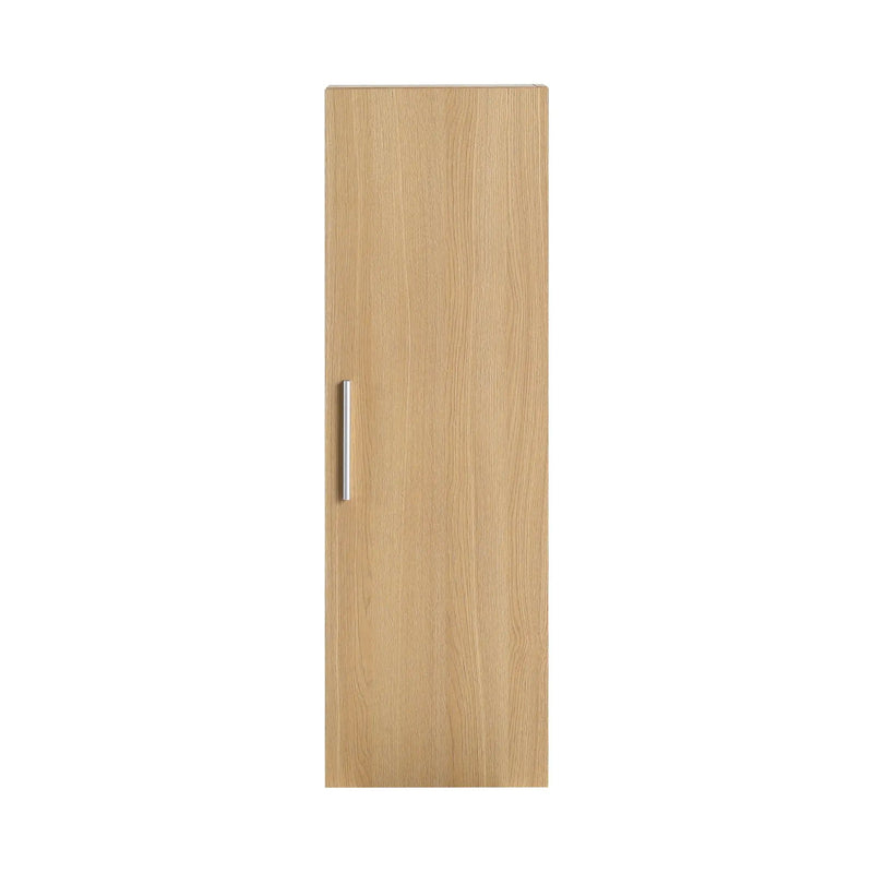 Tall Floating Bathroom Side Cabinet, Wall Mounted Single Door Storage - Light Oak by HouseOfZazla