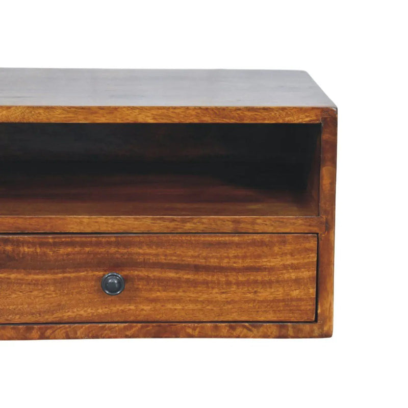 Lunar - 2 Drawer Wall Mounted Media Unit - Brown by HouseOfZazla