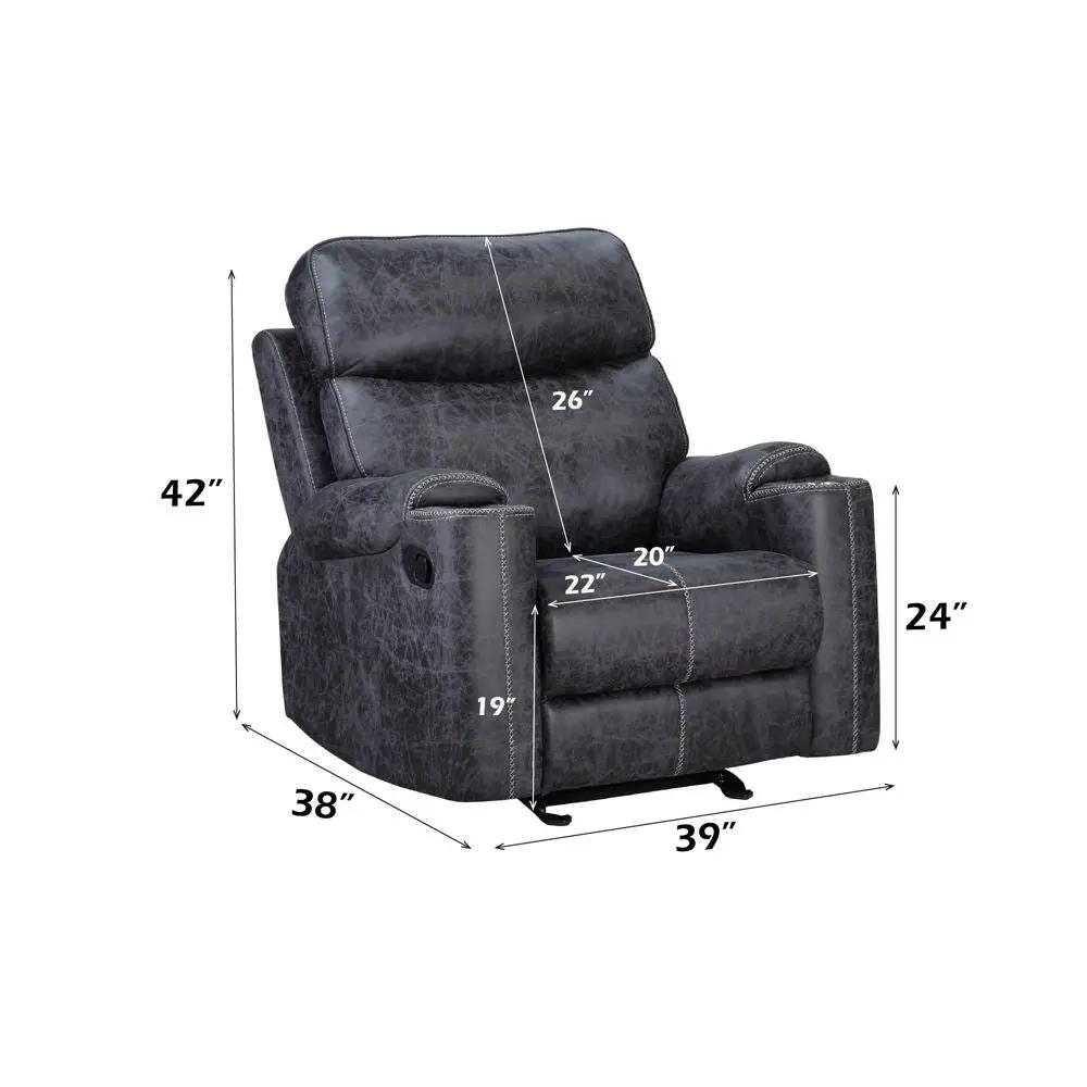 Hirah - Motion Glider Recliner - Dark Gray Polish Microfiber by Unique Piece Furniture