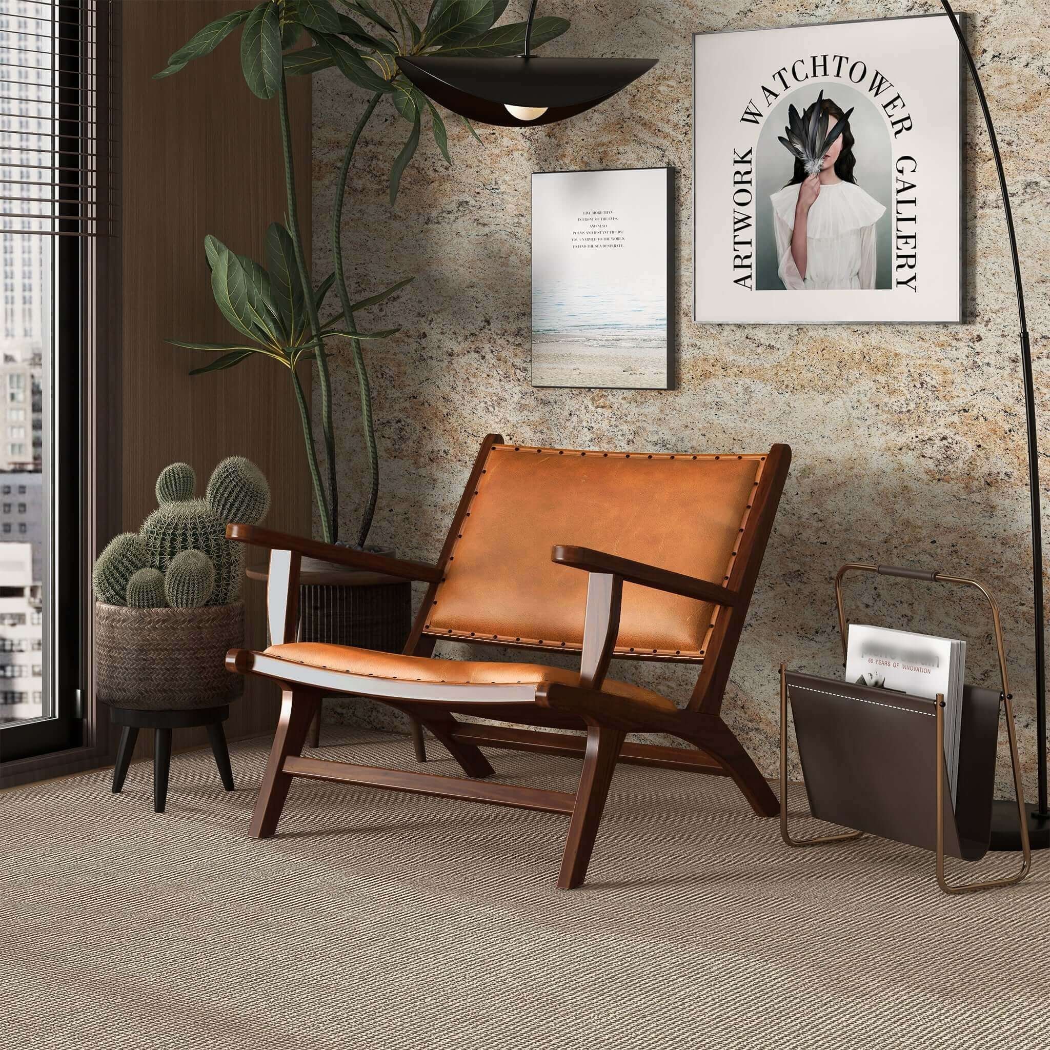 Daniel - Arm Chair - Brown / Tan by HouseOfZazla