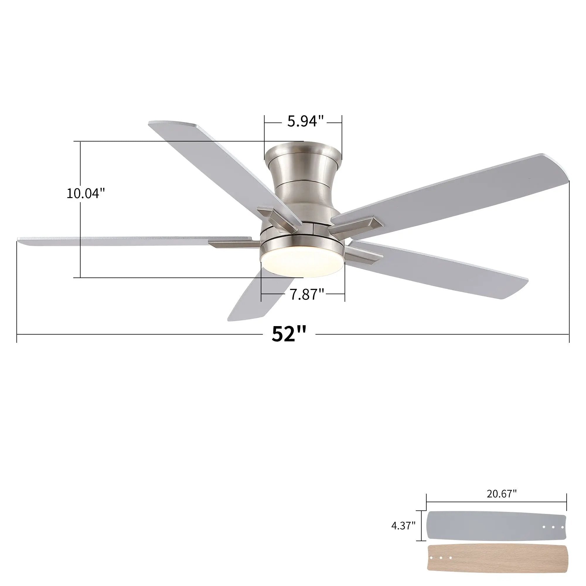 Mordern Flush Mount Ceiling Fan With Light And Remote Control by Unique Piece Furniture