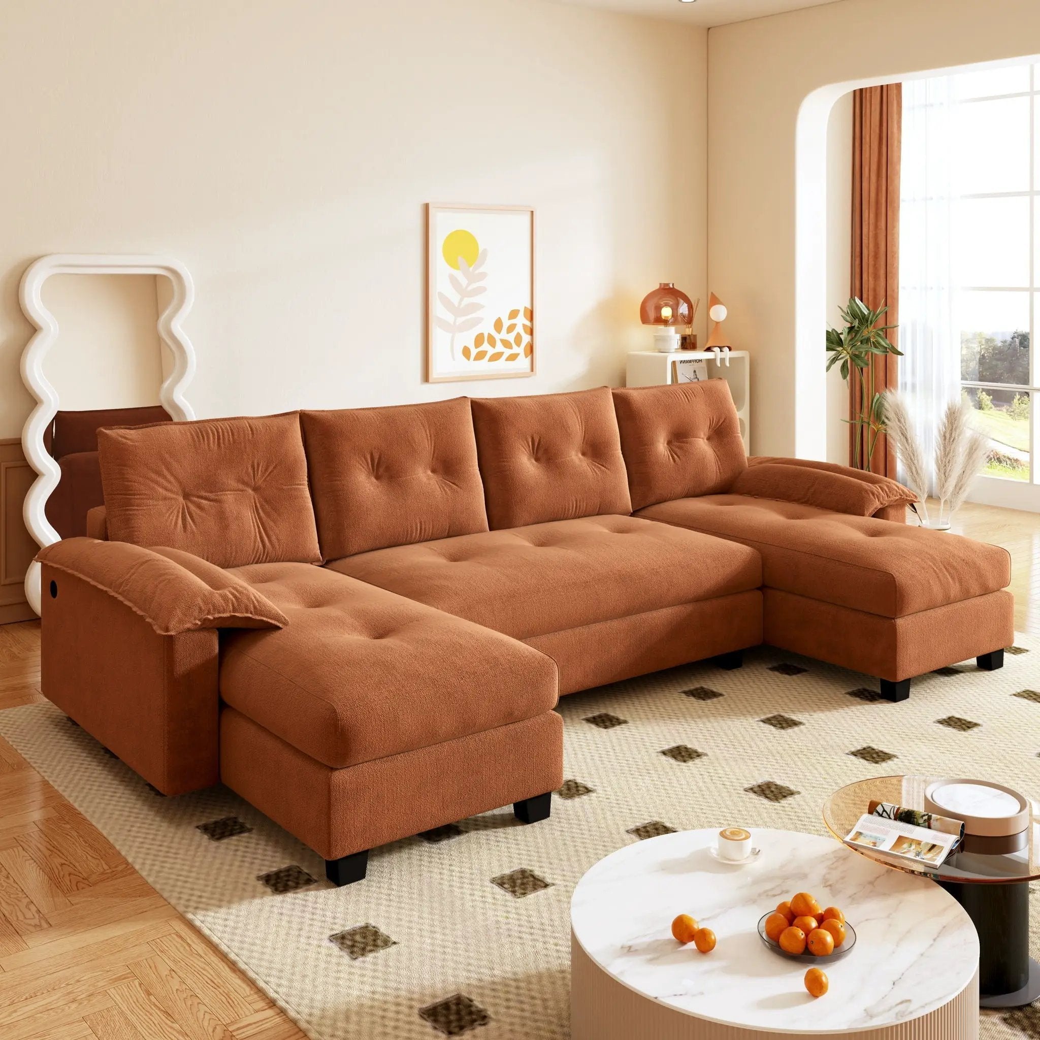 U-Shaped Sleeper Sofa With Pull Out Bed by HouseOfZazla