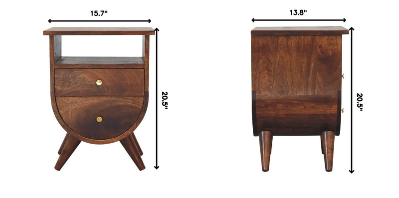 Split - Bedside Table - Chestnut by HouseOfZazla
