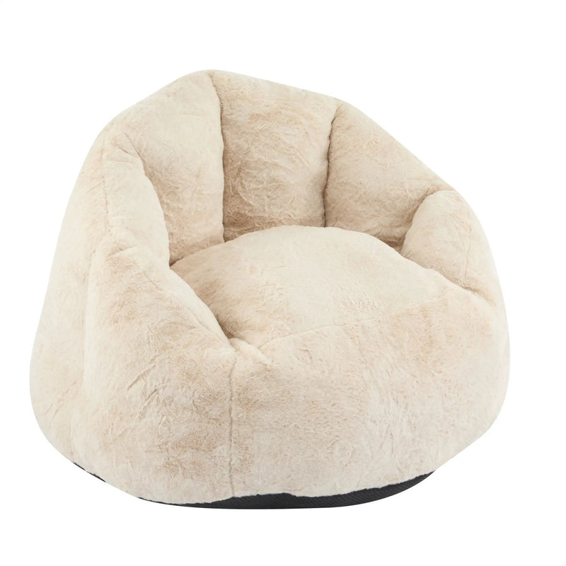 Albi Indoor Cozy Armchair Style Bean Bag - Beige by HouseOfZazla