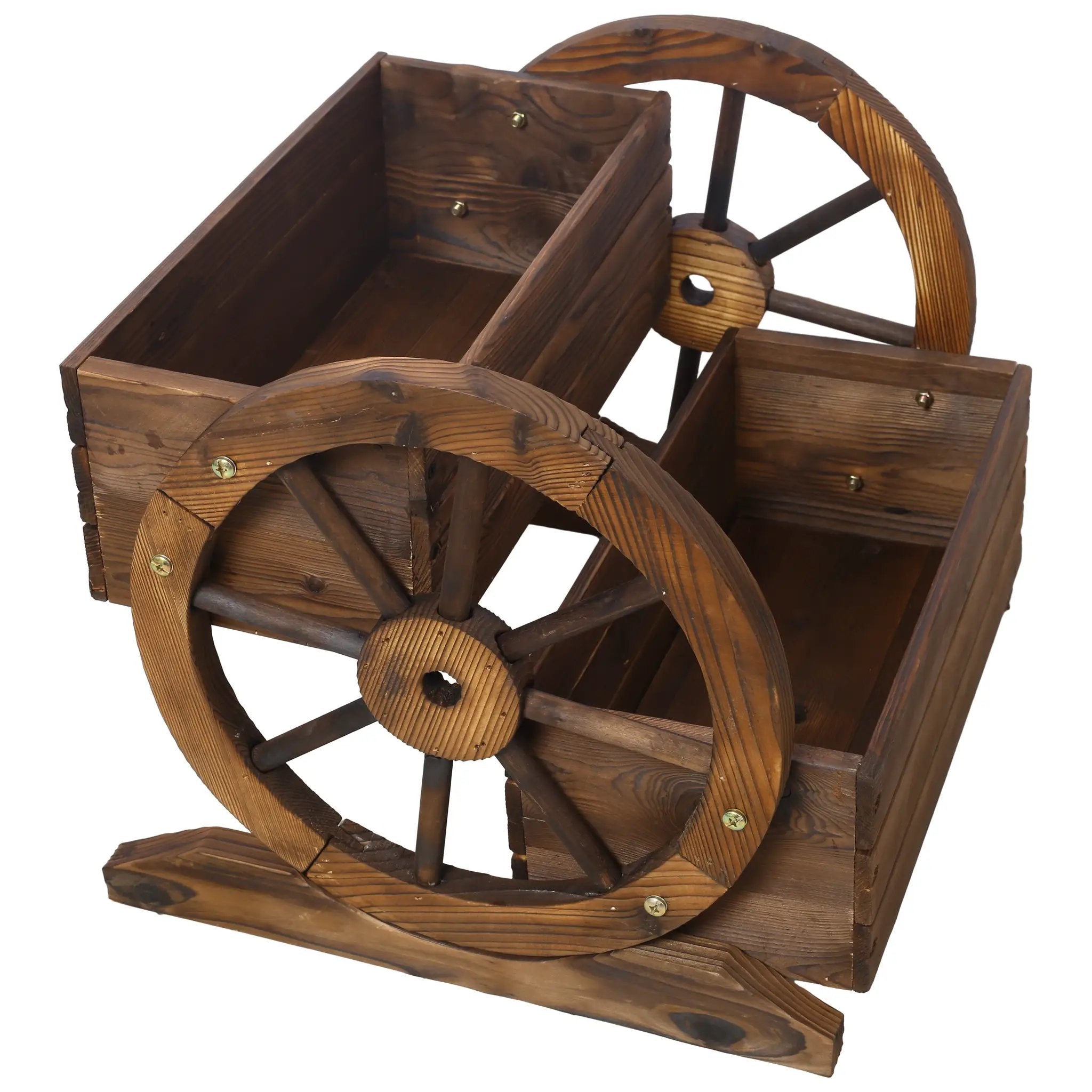 Wooden Wagon Planter Box with Wheels by HouseOfZazla
