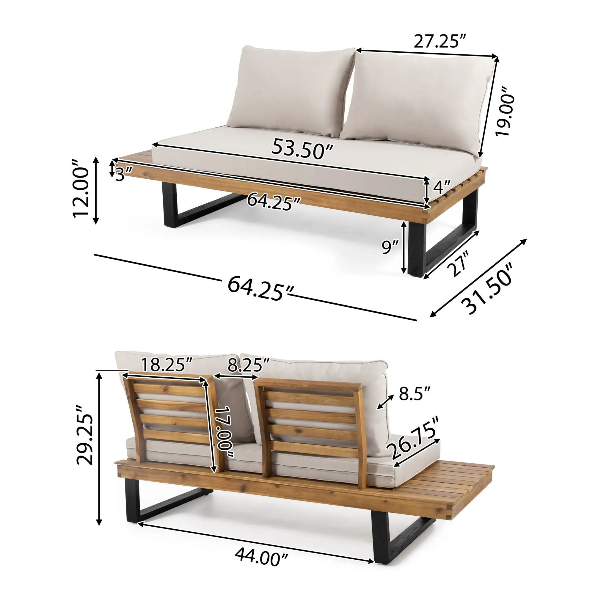 Sebastian Hand Crafted 4 Piece Sofa Set with Water Resistant Cushions by HouseOfZazla