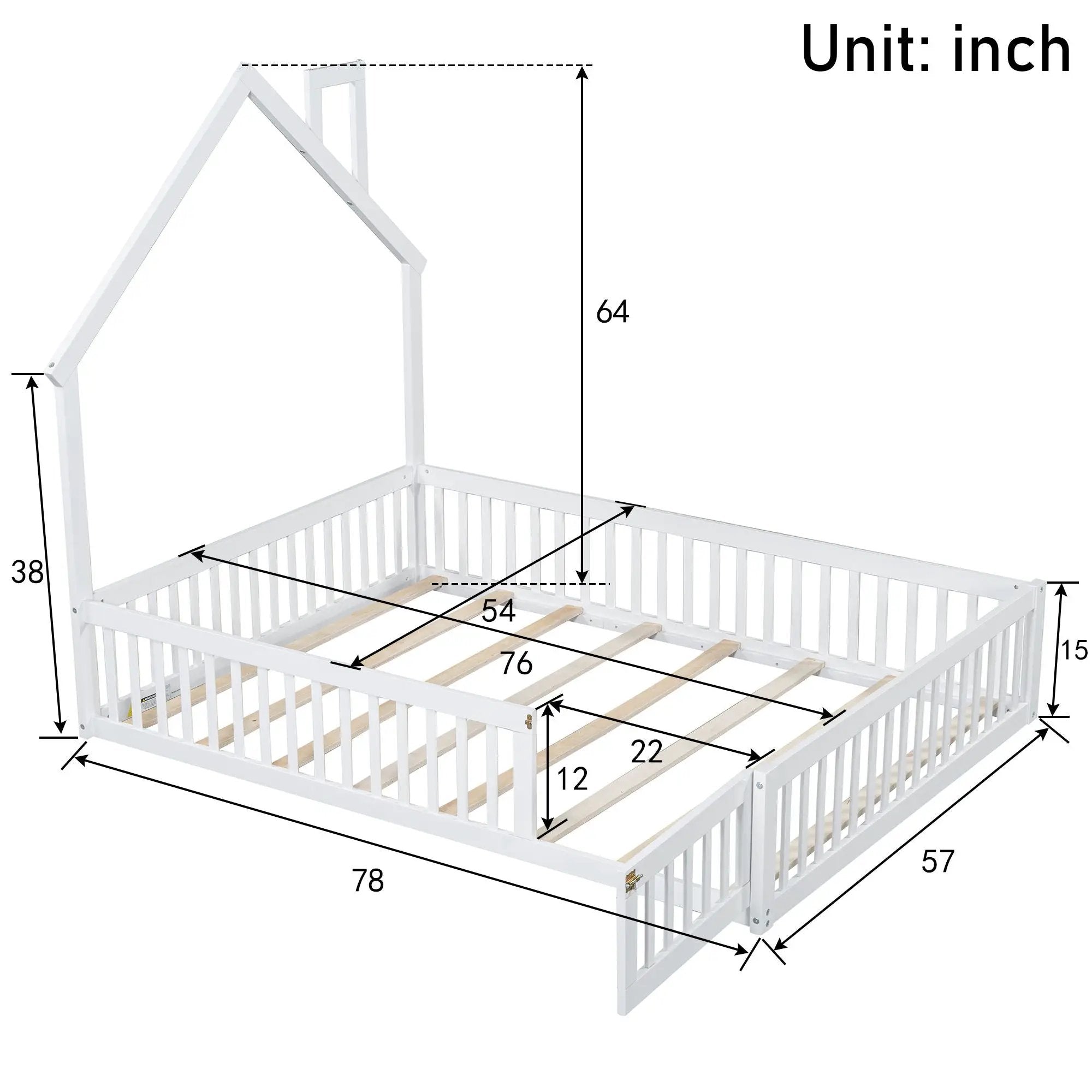 House Platform Bed With Guardrail by Unique Piece Furniture