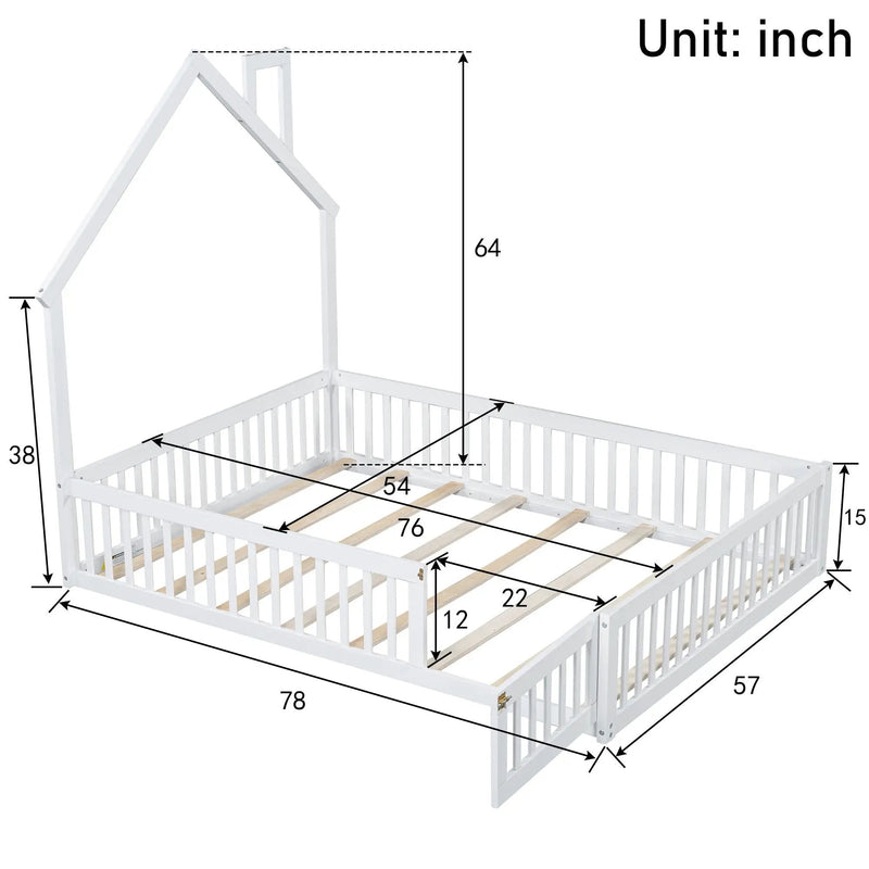 House Platform Bed With Guardrail by HouseOfZazla