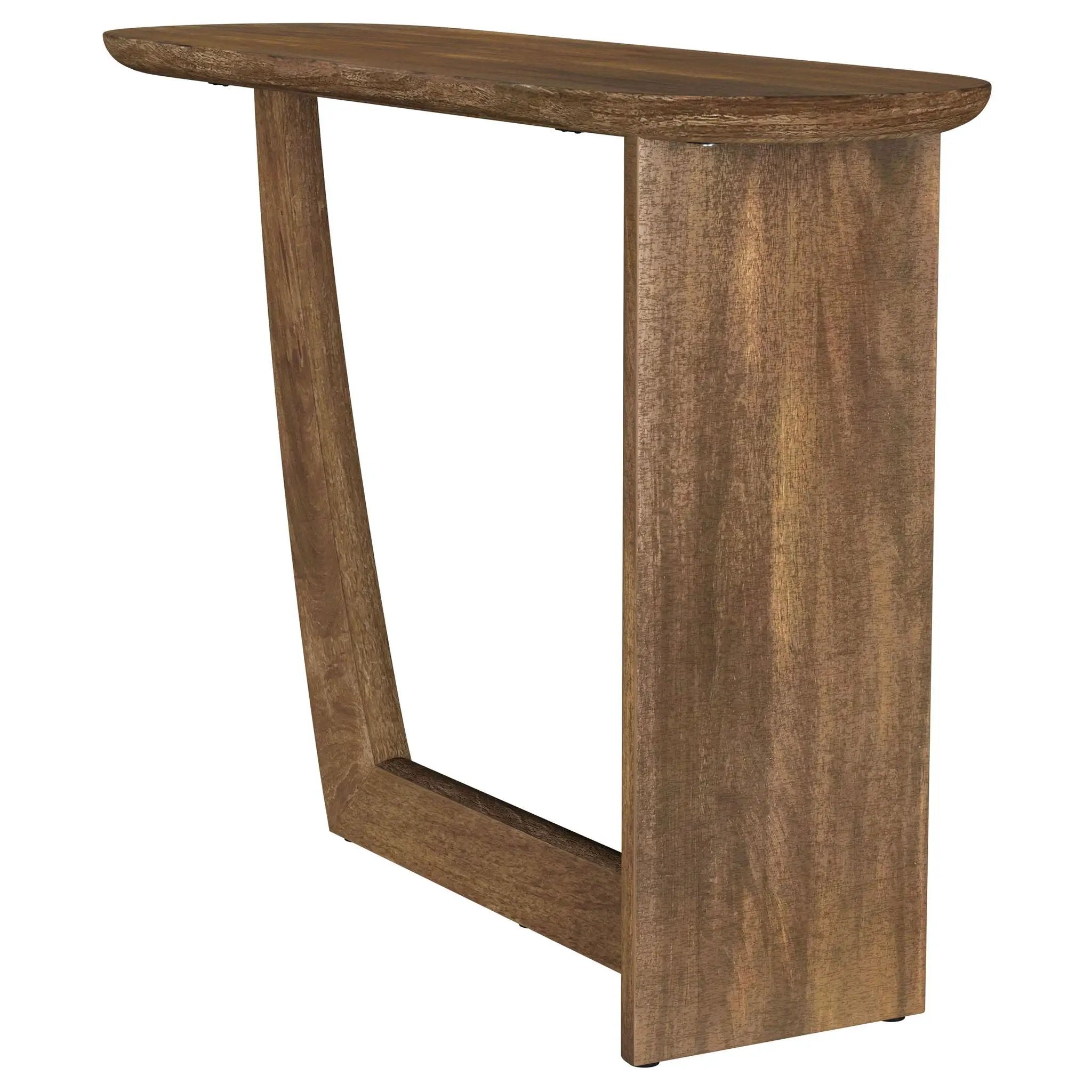 Fletcher Oval Solid Mango Wood Entryway Console Table Brown by Unique Piece Furniture