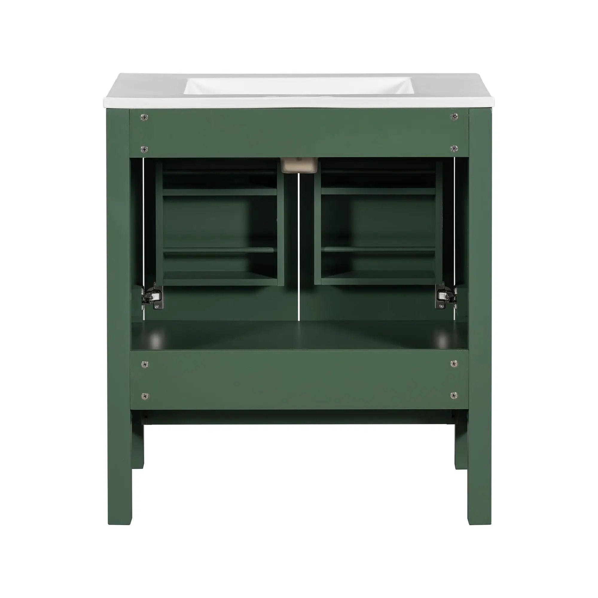 Bathroom Vanity With Single Sink, Combo Cabinet Undermount Sink, Bathroom Storage Cabinet With 2 Doors And A Drawer, Soft Closing, Multifunctional Storage, Solid Wood Frame by HouseOfZazla
