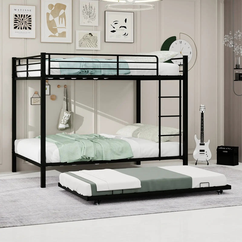 Durable Square Tube Iron Full-Size Bunk Bed by HouseOfZazla