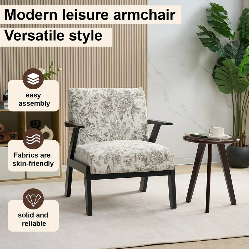 Mid-Century Modern Lounge Armchair - Seat Cushion (Beige + Grey) by HouseOfZazla