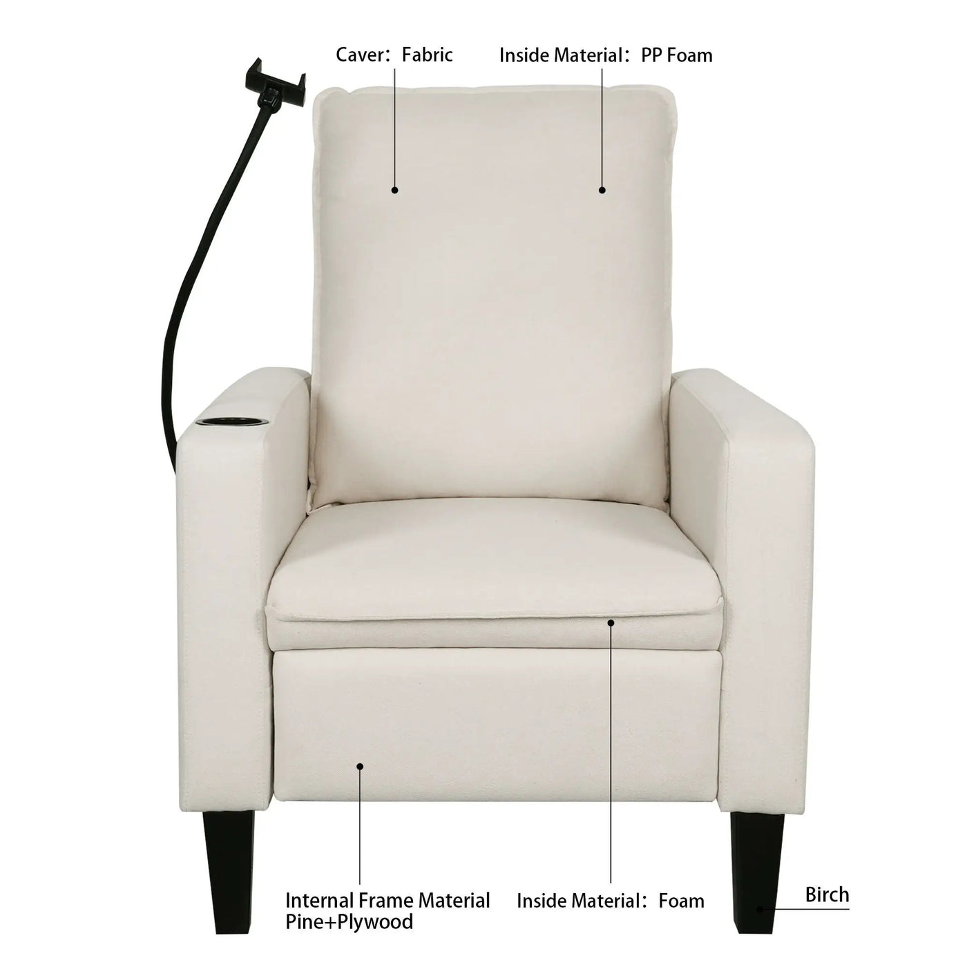Recliner Chairs For Adults, Adjustable Recliner Sofa With Mobile Phone Holder & Cup Holder, Modern Reclining Chairs Fabric Push Back Recliner Chairs For Living Room, Bedroom by HouseOfZazla