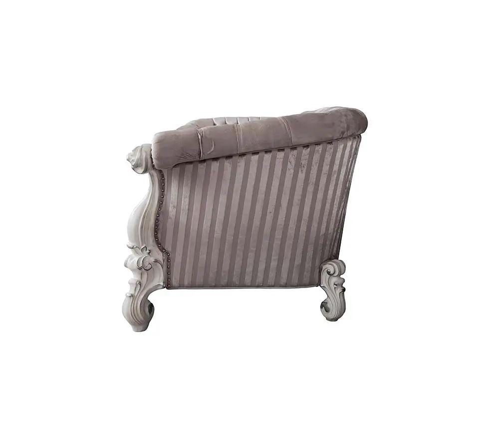Versailles - Sofa With 7 Pillows - Ivory Fabric & Bone White by Unique Piece Furniture