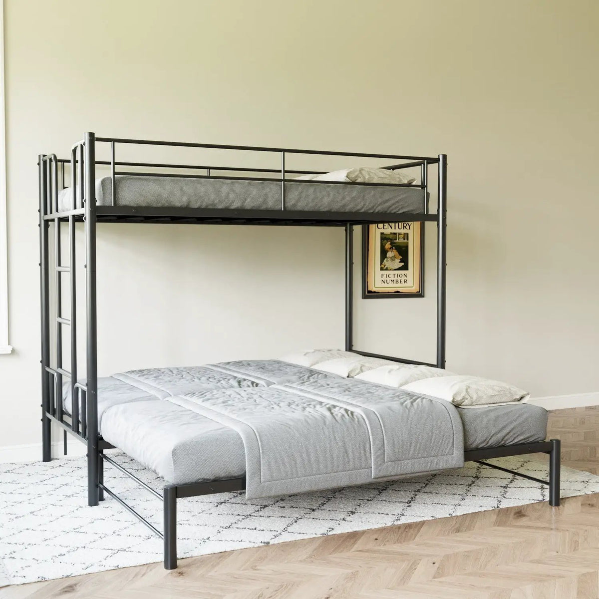 Twin Size Metal Pull-Out Bunk Bed by HouseOfZazla